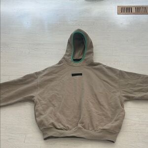 Sand and teal Essentials hoodie